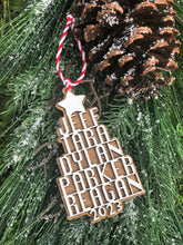 Load image into Gallery viewer, Personalized Family Christmas Tree Ornament - Custom Name &amp; Year Decor