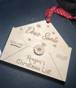 Personalized Christmas Letter to Santa Ornament for Kids