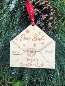 Personalized Christmas Letter to Santa Ornament for Kids
