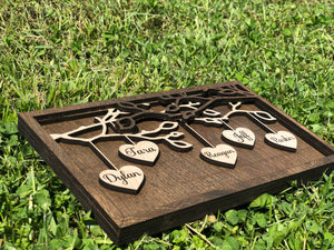 Hanging Heart Family Tree Sign