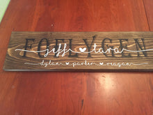 Load image into Gallery viewer, Family name sign, last name sign, personalized name sign, wedding sign, wood family sign, custom family sign, wedding gift, family est sign