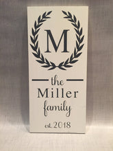 Load image into Gallery viewer, Family Monogram Sign, Family name sign, last name sign, personalized name sign, custom family sign, wedding gift, family est sign