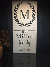 Load image into Gallery viewer, Family Monogram Sign, Family name sign, last name sign, personalized name sign, custom family sign, wedding gift, family est sign