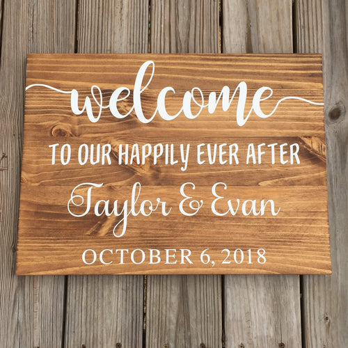 Happily Ever After Sign, Wedding Welcome Sign