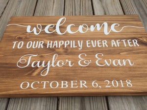 Happily Ever After Sign, Wedding Welcome Sign