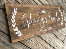 Load image into Gallery viewer, Family Name Sign, Established Sign, Wedding Sign, Wedding Established Sign